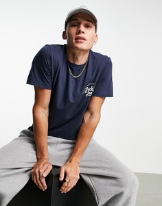 Темно-синяя футболка с круглым логотипом Jack & Jones Originals-Темно-синий