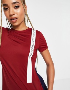 Спортивная футболка с короткими рукавами винного цвета Calvin Klein Sports-Красный