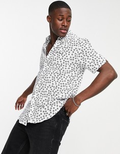 Рубашка с короткими рукавами и принтом Ben Sherman-Белый
