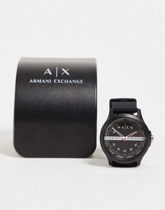 Мужские часы черного цвета с силиконовым ремешком Armani Exchange Drexler AX2420-Черный цвет