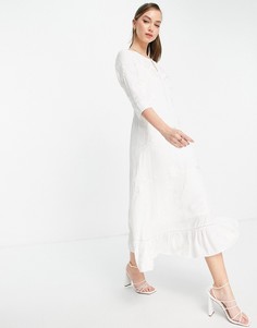 Белое платье миди с вышивкой French Connection Dija-Белый