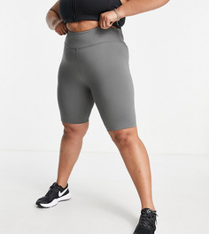 Шорты-леггинсы с логотипом и моделирующим швом сзади ASOS 4505 Curve-Серый