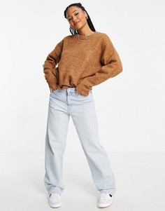 Коричневый джемпер в стиле oversized с пышными рукавами ASOS DESIGN-Зеленый цвет