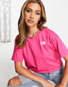 Светло-розовая укороченная футболка The North Face Simple Dome-Розовый цвет