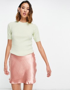 Зеленая трикотажная футболка в рубчик Free People Friday Morning-Зеленый цвет