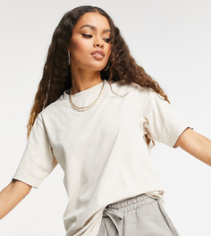 Светло-бежевая oversized-футболка ASOS DESIGN Petite-Светло-бежевый цвет