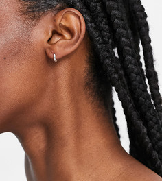 Маленькие серьги-кольца 9 мм из стерлингового серебра ASOS DESIGN-Серебряный