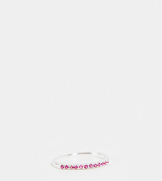 Кольцо из стерлингового серебра с розовыми стразами ASOS DESIGN-Серебряный