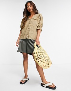 Блузка бежевого цвета Vila-Светло-бежевый цвет