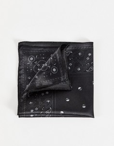 Платок для нагрудного кармана с принтом пейсли и черепами Bolongaro Trevor-Черный цвет