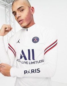 Белый свитшот с длинными рукавами Nike Football Paris Saint-Germain