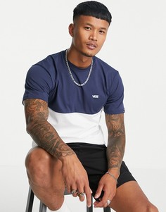 Футболка в стиле колор блок темно-синего и белого цвета Vans-Белый