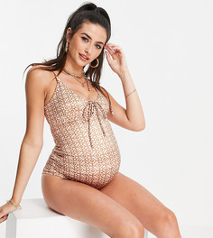Слитный купальник с милым мозаичным принтом ASOS DESIGN Maternity-Multi