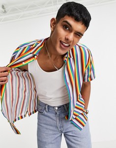 Рубашка в разноцветную полоску Topman-Multi