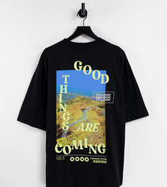 Черная oversized-футболка с принтом "Good Times" COLLUSION-Черный цвет