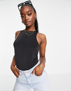 Черный бесшовный боди со спинкой-борцовкой Missguided-Черный цвет