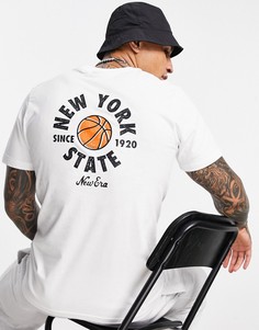 Белая футболка с принтом "New York State" на спине New Era-Белый
