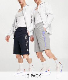 Набор из 2 трикотажных шорт черного и серого цвета с логотипом Ben Sherman-Многоцветный