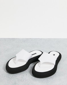 Белые кожаные сандалии с перемычкой между пальцами Topshop Pia-Белый