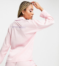 Атласные пижамные шорты розового цвета (от комплекта) Juicy Couture X ASOS-Розовый цвет