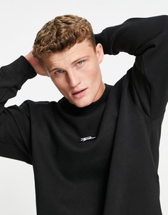 Черный свитшот с логотипом-подписью (от комплекта) Topman-Черный цвет