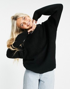 Черный джемпер в стиле oversized с пышными рукавами ASOS DESIGN-Черный цвет