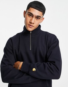 Темно-синий свитшот с короткой молнией Carhartt WIP Chase