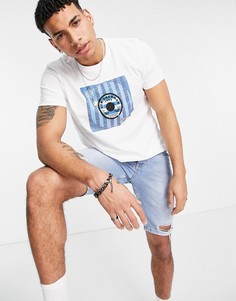 Футболка с короткими рукавами и принтом виниловой пластинки Ben Sherman-Белый