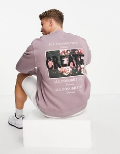 Сиреневый свитер от комплекта с принтом create Topman-Фиолетовый цвет