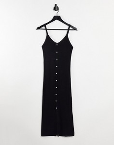 Черное трикотажное платье без рукавов Object Lucilla-Черный цвет