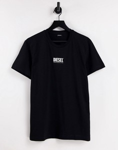 Футболка черного цвета с маленьким логотипом Diesel-Черный цвет