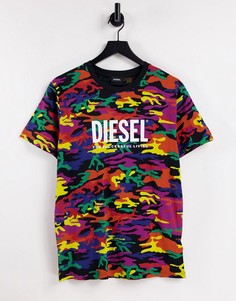 Разноцветная футболка Diesel xPride-Разноцветный