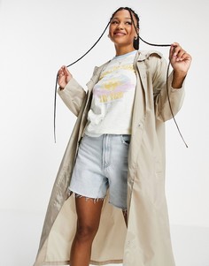 Бежевая парка-дождевик в стиле oversized ASOS DESIGN-Светло-бежевый цвет