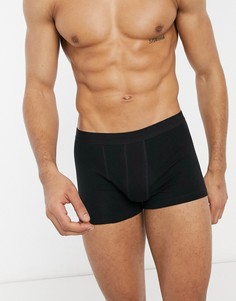 Черные боксеры-брифы из смесового хлопка ASOS DESIGN-Черный цвет