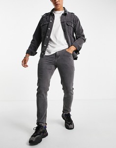 Черные выбеленные узкие джинсы ASOS DESIGN-Черный цвет