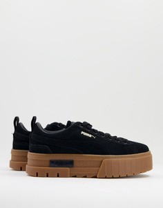 Черные кроссовки на платформе с резиновой подошвой Puma Mayze-Черный цвет