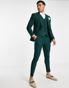 Зеленые супероблегающие фактурные брюки ASOS DESIGN wedding-Зеленый цвет
