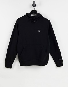 Черный худи классического кроя с логотипом Calvin Klein Jeans-Черный цвет