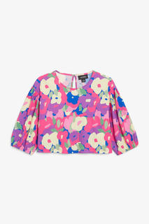 Укороченная блуза из жатой ткани Monki