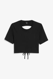 Укороченная футболка с открытой спиной Monki