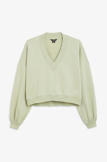 Укороченный свитшот в стиле преппи Monki