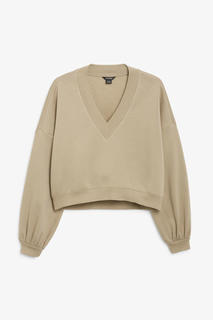 Укороченный свитшот в стиле преппи Monki