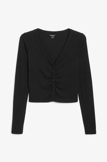 Укороченный кардиган в рубчик Monki