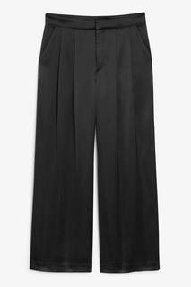 Брюки из атласа с широкими штанинами Monki