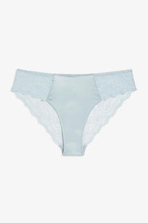 Атласные кружевные трусы Monki