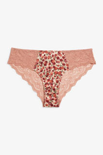 Атласные кружевные трусы Monki