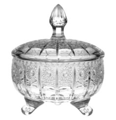Ваза для фруктов 21 см на 3-х ножках с крышкой Crystal Bohemia "Хрусталь резной 122716