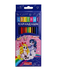 Карандаши цветные "Дружные Пони", 12 цветов Проф Пресс