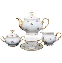 Чайный сервиз на 6 персон 15 предметов МаМ декор "Мария-Луиза Мелкие цветы" 090460