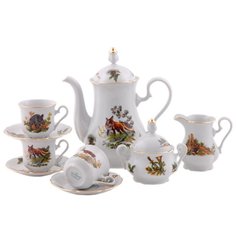 Кофейный сервиз на 6 персон 15 предметов мокко Leander "Мэри-Энн Охота" 157907